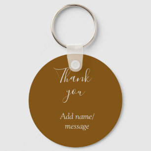 Thank you add name message simple stylish golden s keychain