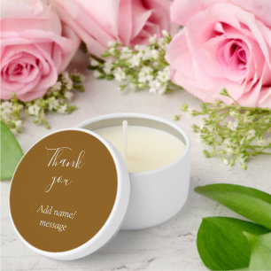 Thank you add name message simple stylish golden s mini candle favors