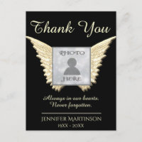 Thank You | Add Photo Memorial Postcard
