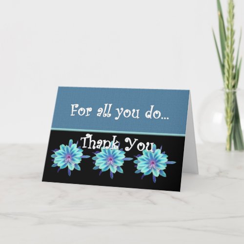 THANK YOU Admin Professionals Day BLUE FLOWERS