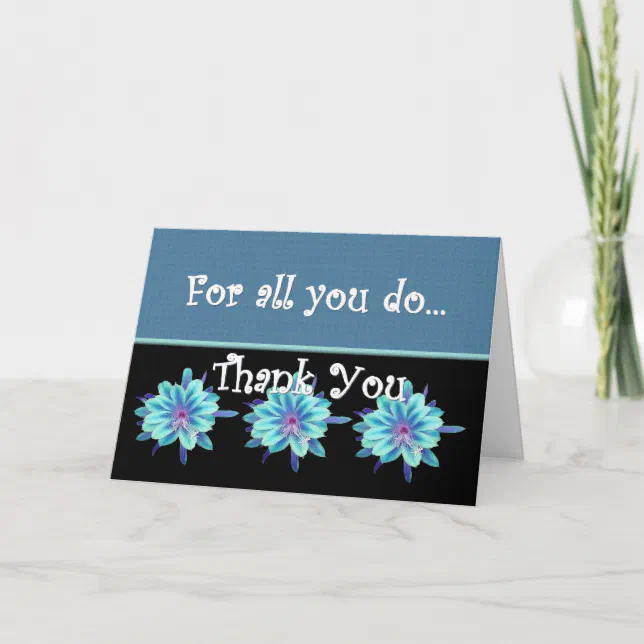 Thank You Admin Professionals Day Blue Flowers Zazzle 1157