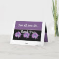 Thank You Admin Professionals Day Purple Flowers Zazzle