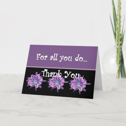 THANK YOU Admin Professionals Day PURPLE FLOWERS