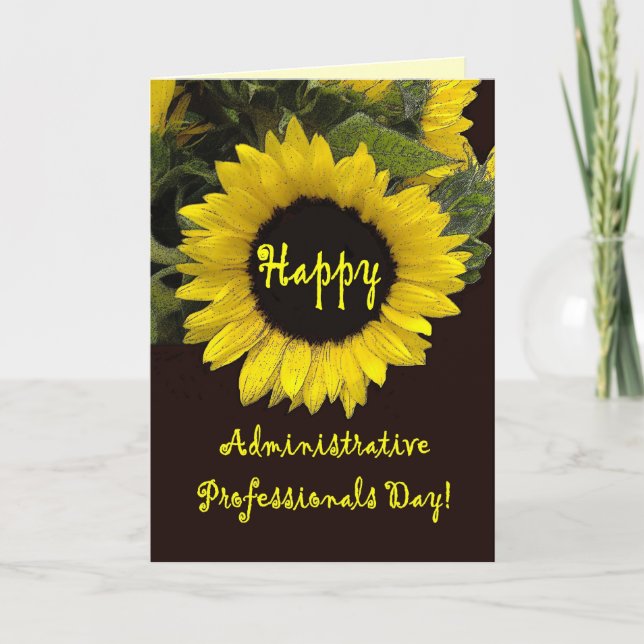 THANK YOU Admin Professionals Day YELLOW SUNFLOWER (Front)