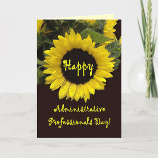 THANK YOU Admin Professionals Day YELLOW SUNFLOWER Card