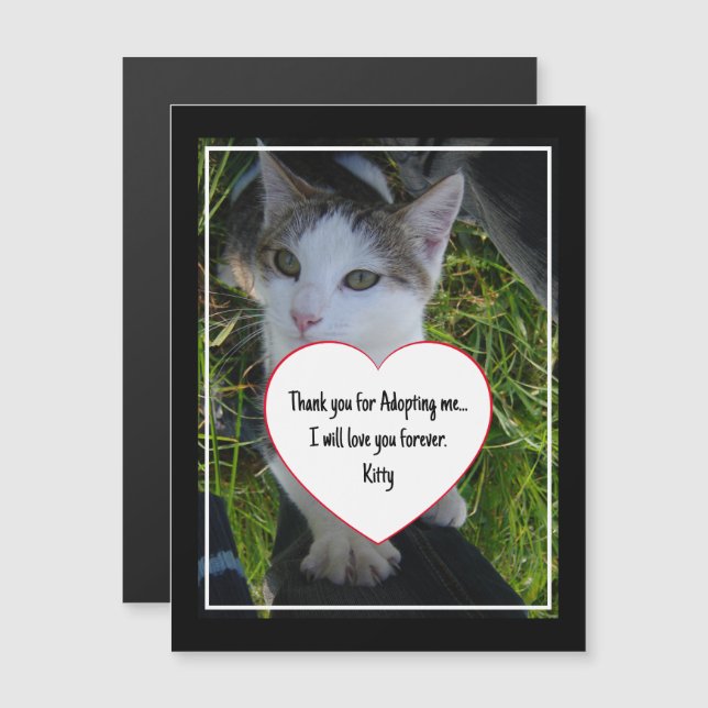 Thank you adopting love forever Cat custom photo (Front/Back)