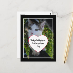 Thank you adopting me..will love you forever Cat Postcard