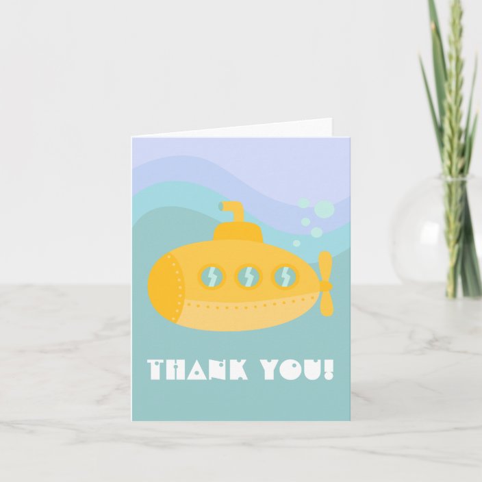 Thank you - Adorable Yellow Submarine Underwater | Zazzle.com