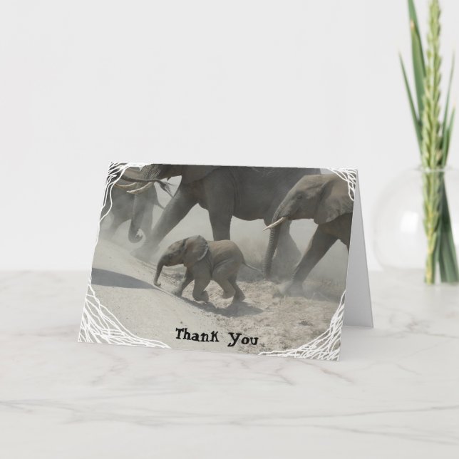 Thank You -   African Elephant Card (Front)