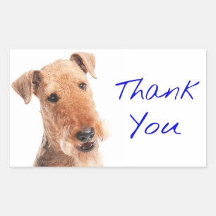 Thank You Airedale Terrier Puppy Dog Sticker