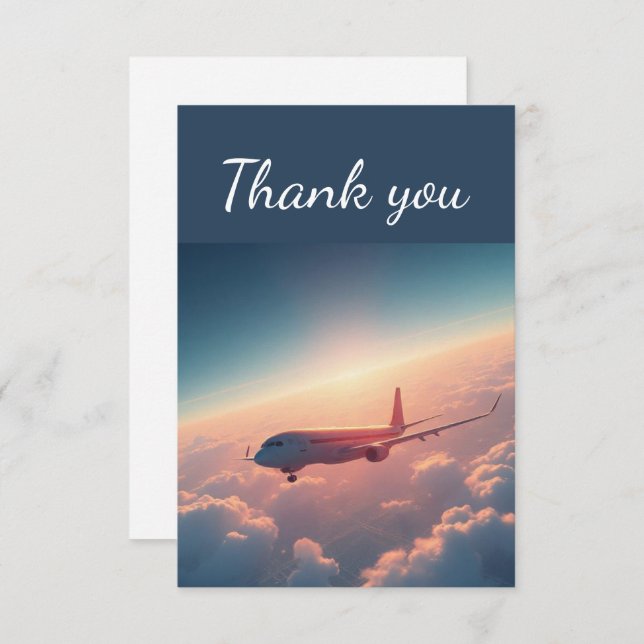 Thank You Airplane Sky Clouds Pilot Plane (Front/Back)