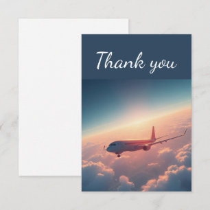 Thank You Airplane Sky Clouds Pilot Plane Card