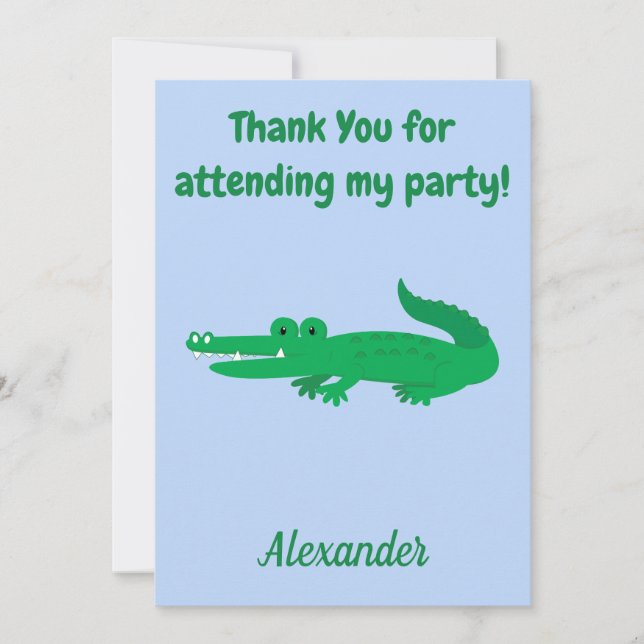 Thank You Alligator Card (Front)