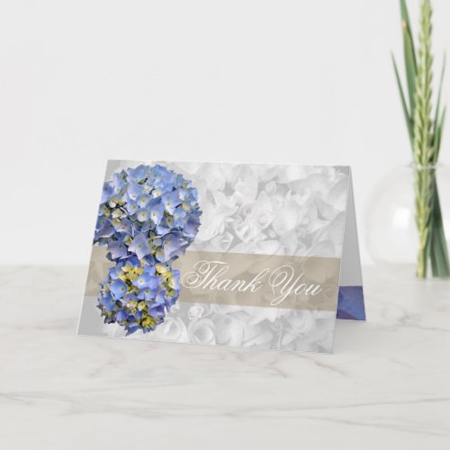 Thank You Alpha Blue Hydrangea Folded Card