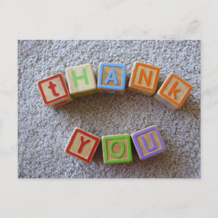 Thank You - Alphabet Blocks Postcard