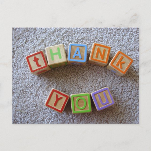 Thank You - Alphabet Blocks Postcard (Front)