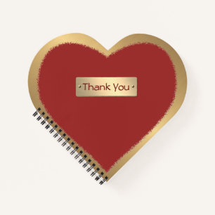 Thank You Always and Forever Gold Nameplate Heart Notebook