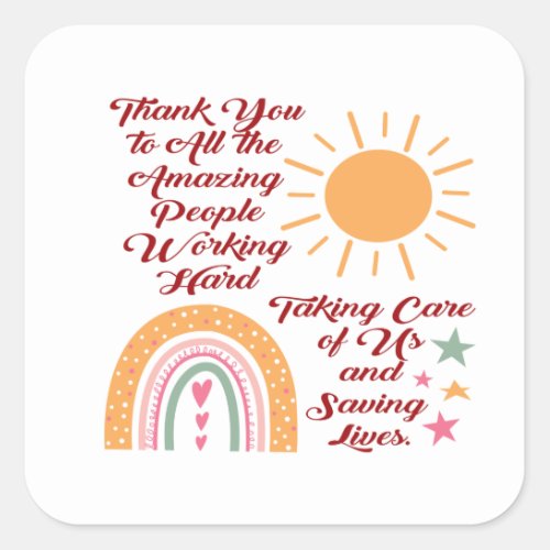Thank You Amazing People Square Sticker