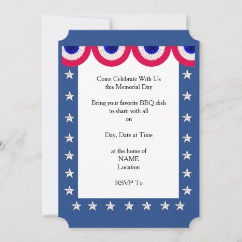 Thank You America Memorial Day Party Invitations