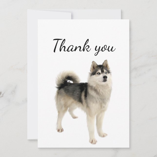 Thank You American Eskimo Malamute Dog Pet Animal  (Front)