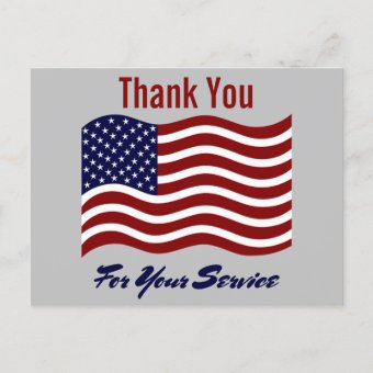 Thank You American Flag Postcard | Zazzle