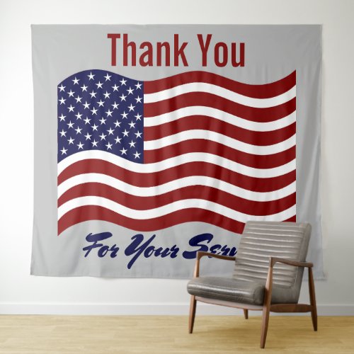 Thank You American Flag Veterans Photo Backdrop