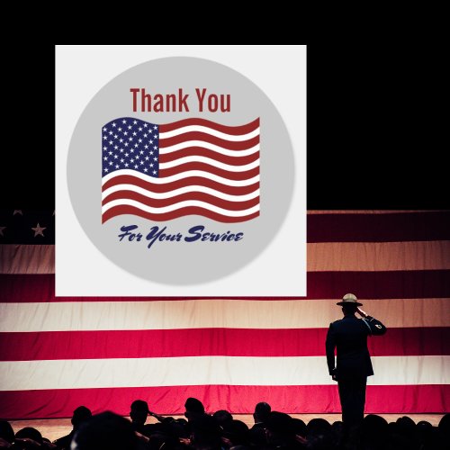 Thank You American Flag Veterans Sticker