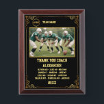 Thank You American Football Coach & Custom Photo Award Plaque<br><div class="desc">A personalized American football with the coach and players' names, along with their custom pictures, can serve as a memorable and unique memento for a team. This thoughtful gesture fosters a sense of unity, pride, and camaraderie among team members, while also providing a tangible reminder of their shared experiences and...</div>