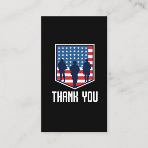 Thank You American Soldiers USA Flag Business Card
