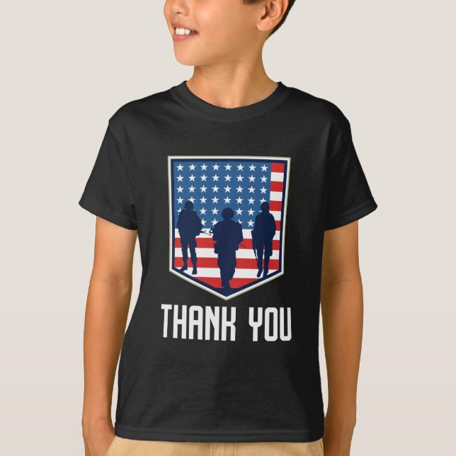 Thank You American Soldiers USA Flag T-Shirt (Front)