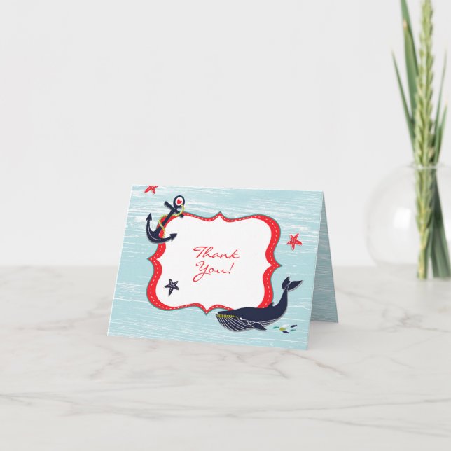 Thank You Anchor Whale Folded Card (Front)