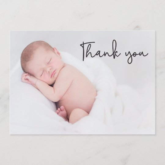 Thank You and Baby Birth Announcement, handletter Announcement | Zazzle.com