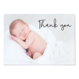Thank You and Baby Birth Announcement, handletter Invitation