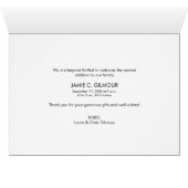 Thank You and Baby Birth Announcement, Modern (Inside Horizontal (Bottom))