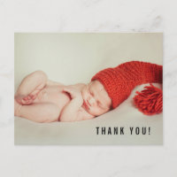 Thank You and Baby Birth Announcement Photo Postcard