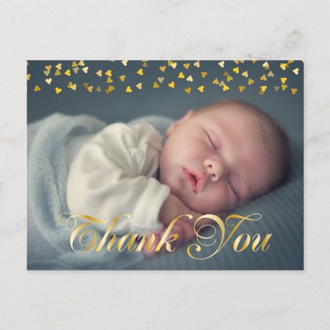 Thank You and Baby Birth Announcement Postcard (Front)