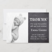 Thank You and Baby Photo Birth Announcement Card