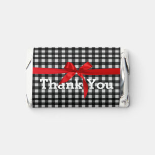 Thank You and Bow on Gingham Hershey's Miniatures