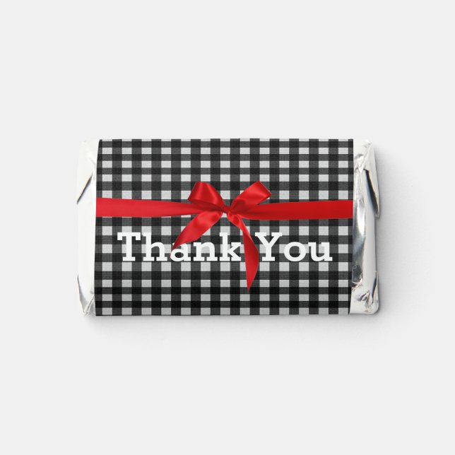 Thank You and Bow on Gingham Hershey's Miniatures (Front)