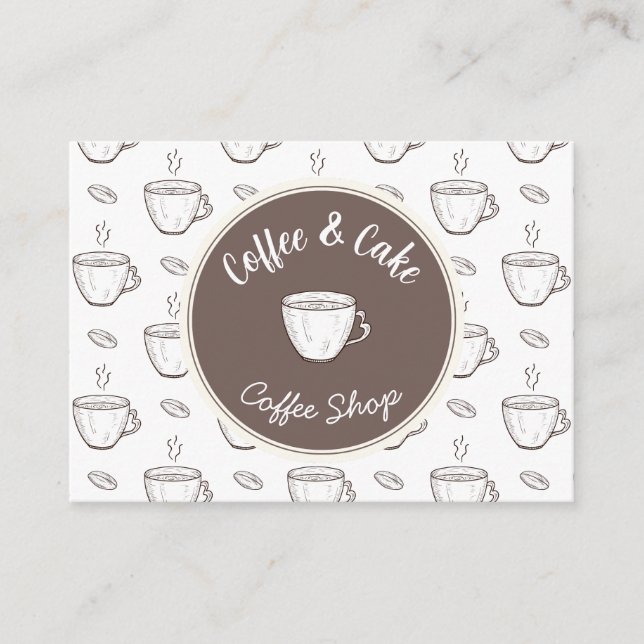 Thank you and Logo Card for Small Coffee Shop (Front)