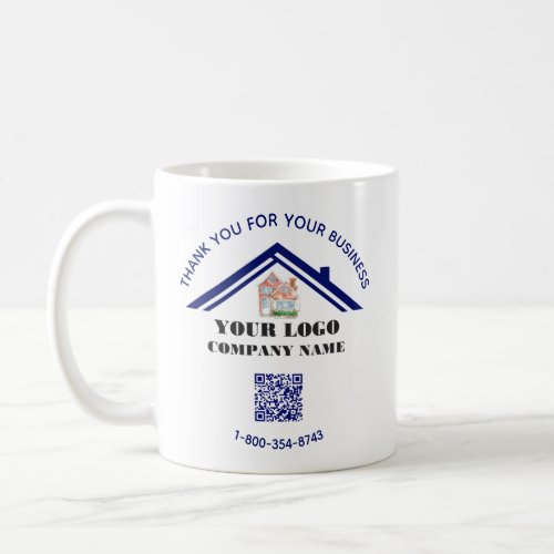 Thank You and Your Business Logo QR Code Coffee Mug