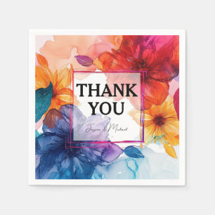 Thank YOU Anemone Dreamscape Wedding Napkins