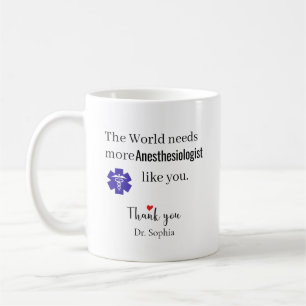 Thank You Anesthesiologist Custom Name Coffee Mug