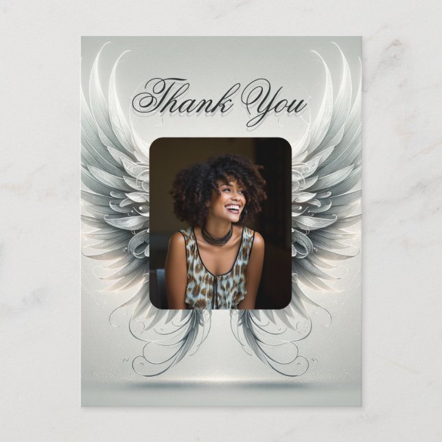Thank You | Angel Wings Photo Postcard (Front)