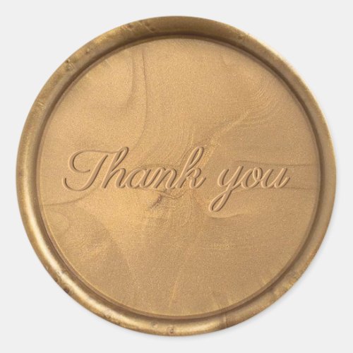 Thank you Antique Gold Wax Seal Sticker