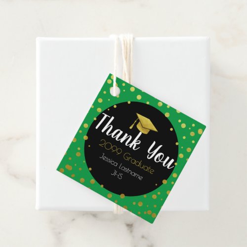 Thank You Any Year Graduate Gold Confetti Favor Tags