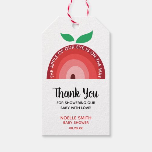 Thank You Apple of our Eye Apple Rainbow Gift Tags