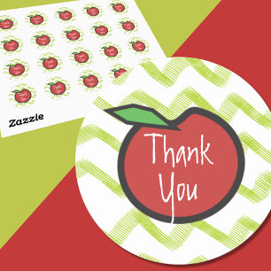 Thank You Apple Teacher Chevron Themed Stickers