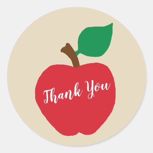 Thank You Apple Teacher Farm Party Stickers (Front)