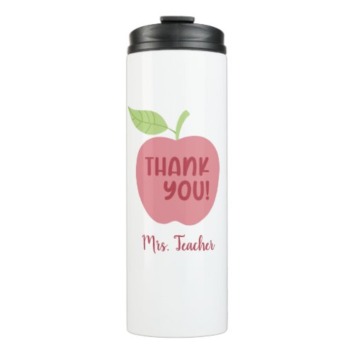 Thank You Apple Teacher Personalized Script Gift  Thermal Tumbler